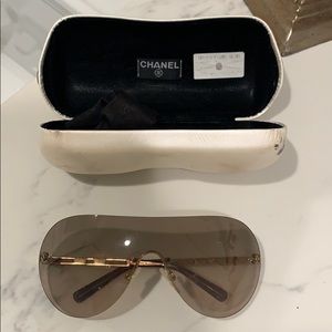 Chanel gold aviator sunglasses